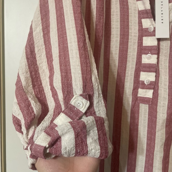 NWT Jane + Delancey Oversized Vertical Stripe High Low Tunic Blouse Size 1X - Picture 5 of 8